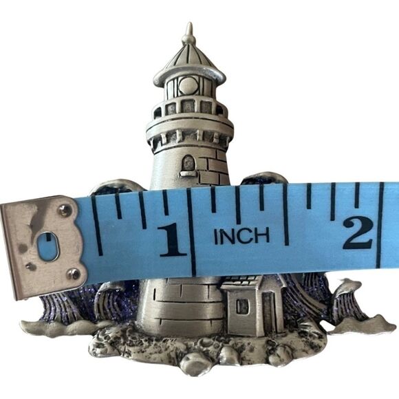 Vintage 80s JJ Jonette Lighthouse & Waves Pin - Picture 5 of 7